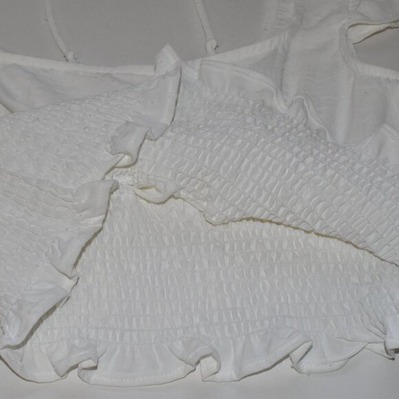 Urban Romantics Swiss Dot Sleeveless Crop Top White Size M - Picture 5 of 9